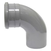 FloPlast Grey 110mm Soil Push Fit 92.5° Single Socket Bend