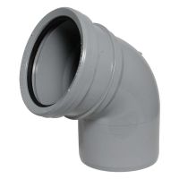 FloPlast Grey 110mm Soil Push Fit 112.5° Single Socket Bend