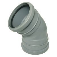 FloPlast Grey 110mm Soil 135° Double Socket Bend