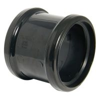 FloPlast Black 110mm Soil Double Socket Coupler