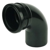 FloPlast Black 110mm Soil Push Fit 92.5° Single Socket Bend