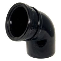 FloPlast Black 110mm Soil Push Fit 112.5° Single Socket Bend