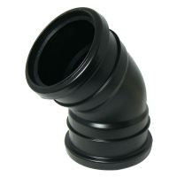 FloPlast Black 110mm Soil 135° Double Socket Bend