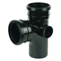 FloPlast Black 110mm Soil 92.5° Double Socket Branch