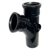 FloPlast Black 110mm Soil 112.5° Double Socket Branch