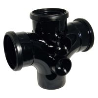 FloPlast Black 110mm Soil 92.5° Triple Socket Branch