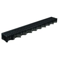ACO HexDrain 1m Channel with Black Plastic Grating