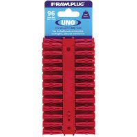 Rawlplug Uno Plugs Red 6 x 28mm Pack of 96