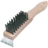 Wooden Wire Brush With Scraper