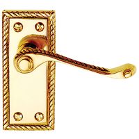 Georgian Latch Door Handles Polished Brass