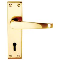 Victorian Lock Door Handles Polished Brass