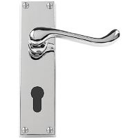 Premier Victorian Scroll Euro Door Handles Polished Chrome Plated