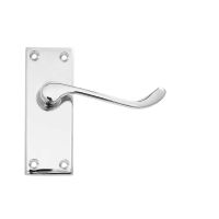 Victorian Scroll Latch Door Handles Polished Chrome