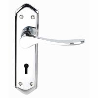 Calver Lock Door Handles Polished Chrome Premier