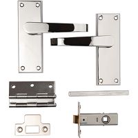 Victorian Latch Door Pack Polished Chrome