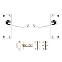 Victorian Scroll Latch Door Pack Polished Chrome