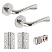 Zone Smart Latch Door Handle Pack Polished / Satin Chrome