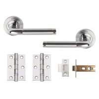Metro Privacy Door Handle Pack Polished / Satin Chrome