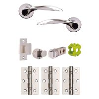 Jigtech Cresta Door Handle Pack Polished Chrome