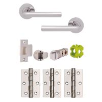 Jigtech Riva Door Handle Pack Polished Chrome