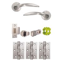 Jigtech Vecta Door Handle Pack Satin Chrome