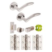 Jigtech Vecta Privacy Latch Door Handle Pack Polished Chrome