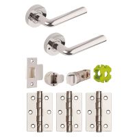 Jigtech Riva Privacy Latch Door Handle Pack Polished Chrome