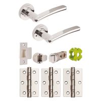 Jigtech Condor Privacy Latch Door Handle Pack Polished Chrome