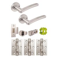 Jigtech Condor Privacy Latch Door Handle Pack Satin Chrome