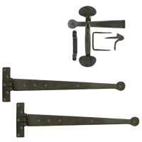Antique Beeswax Finish Hinge & Thumblatch Set