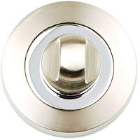 Aura Bathroom Thumbturn Set Satin Nickel / Polished Chrome