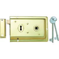 Double Handed Rim Lock Brass Plated 152 x 100mm