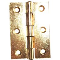 Butt Hinges Brass Plated 63mm Pack 2