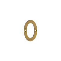 No 0 Numeral Polished Brass 76mm