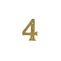 No 4 Numeral Polished Brass 76mm