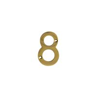 No 8 Numeral Polished Brass 76mm
