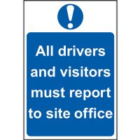 All Drivers And Visitors Sign 200 x 300mm Self Adhesive