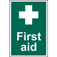 First Aid Sign 200 x 300mm Self Adhesive