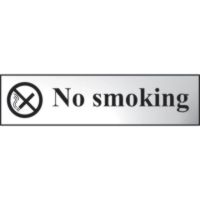 No Smoking Sign Chrome 200 x 50mm