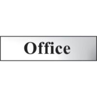 Office Sign Chrome 200 x 50mm