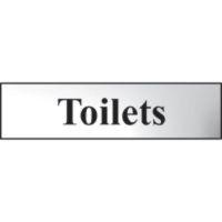 Toilets Sign Chrome 200 x 50mm