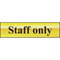 Staff Only Sign Gold 200 x 50mm