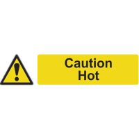 Caution Hot Sign 200 x 50mm Self Adhesive