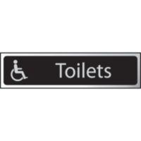 Disabled Toilet Sign 200 x 50mm Black