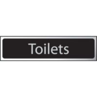 Toilets Sign Black 200 x 50mm