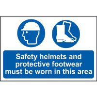 Safety Helmets & Footware Sign 600 x 400mm