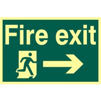 Fire Exit Sign Arrow Right 300 x 200mm