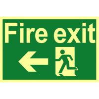 Fire Exit Sign Arrow Left 300 x 200mm