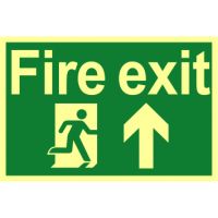 Fire Exit Sign Arrow Up 300 x 200mm