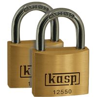 Kasp Keyed Alike Padlock Brass 50mm Pack 2